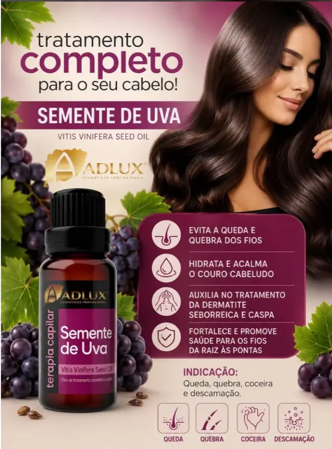 Tratamento capilar Adlux com semente de uva